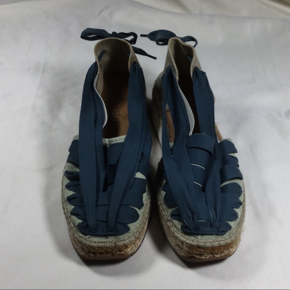 Anthropologie Navy Blue Espadrille Platform Sandals
